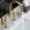 Kingston Brass Whitaker Industrial Style Bridge Bathroom Faucet W/ Pop-Up Drain, Brass KS2177KL - alternate 6